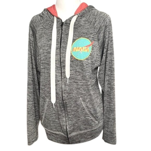 Gray NASA Zip-Up Hoodie - Picture 1 of 10